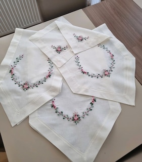 Rokoko nakış işlemeli salon runner Takımı - 5