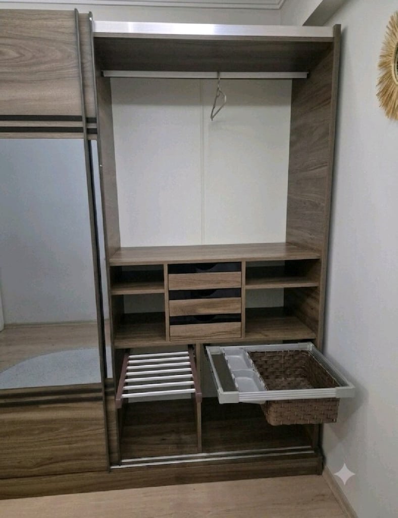 aynalı sürgülü gardırop/gardırop/gardolap/elbise dolabı/yatak odası - 2