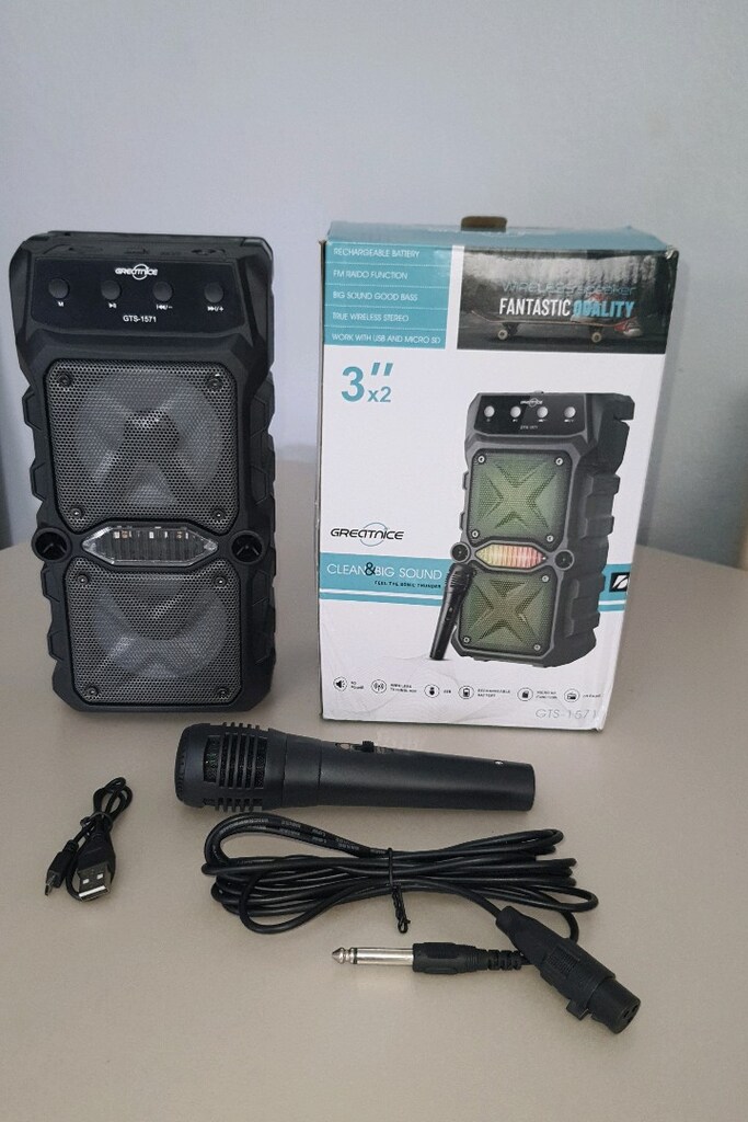 Bluetooth hoparlör mikrofonlu rgb ışıklı şarjlı ses bombası,extra bass - 2