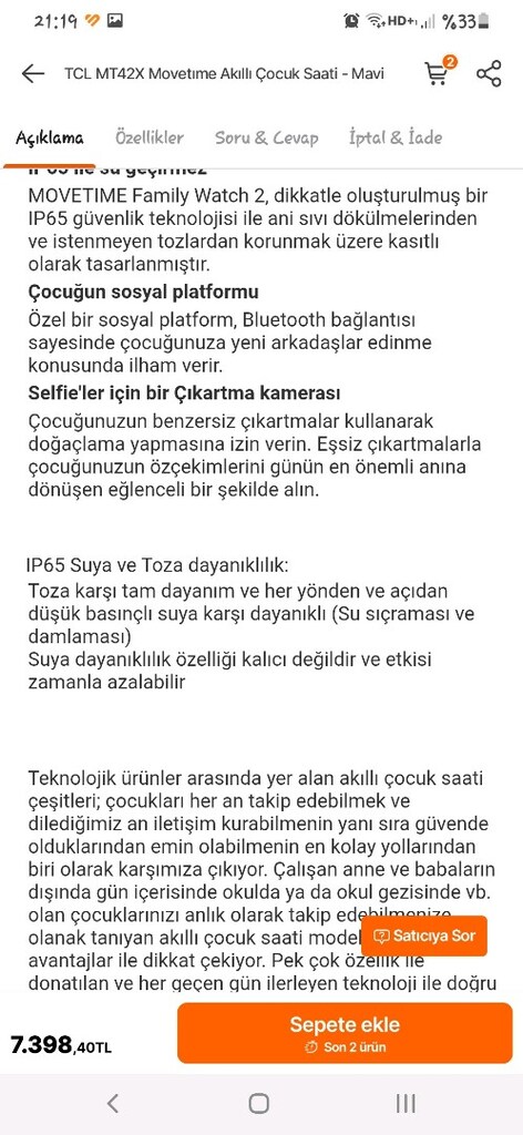 TCL MT42X Akıllı Çocuk Saati - 10