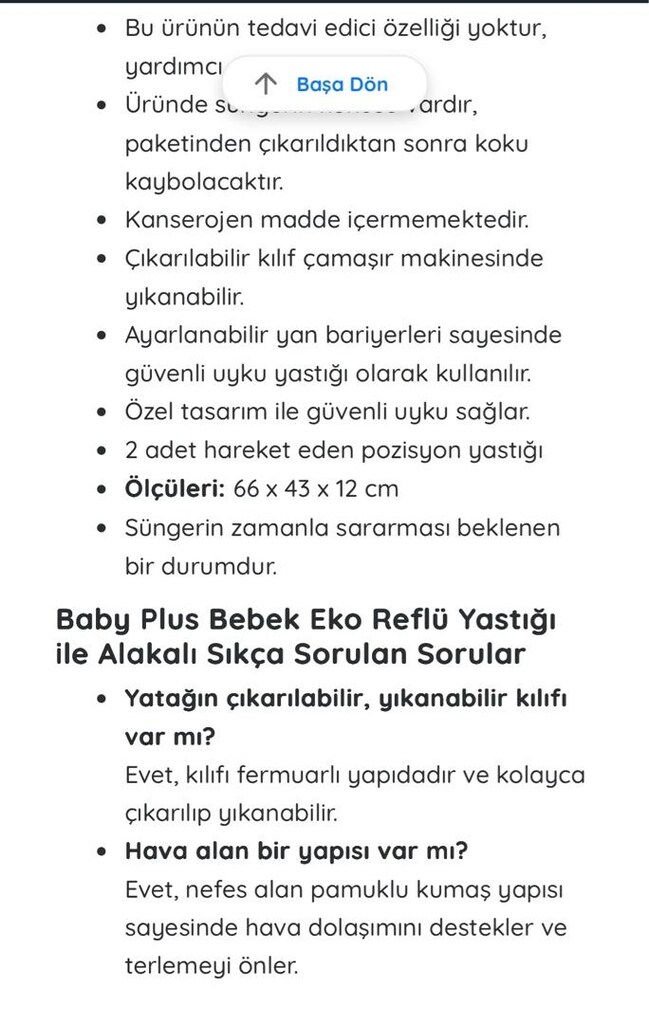 Bebek Reflü yastığı, yatağı - 7