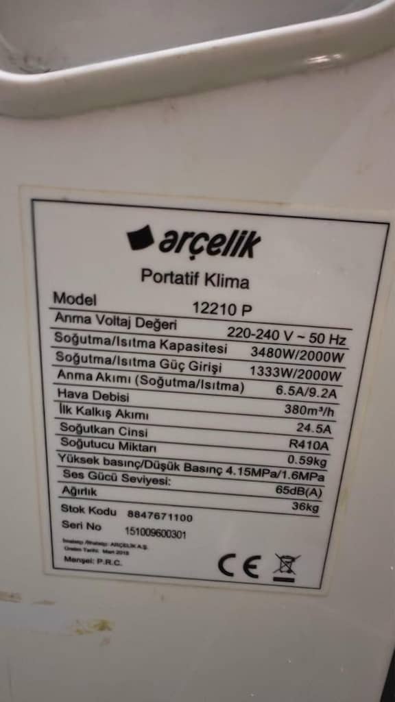 Arcelik mobil klima 12000 btu - 3