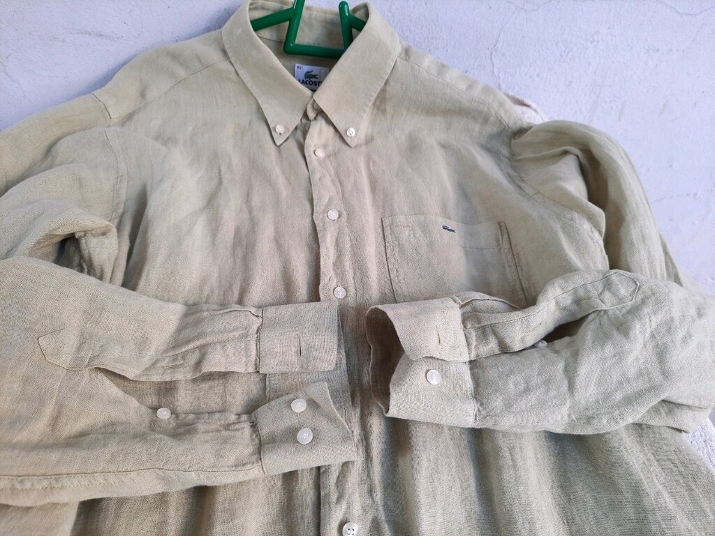LACOSTE KETEN GÖMLEK ORJİNAL 43 BEDEN XL - 6