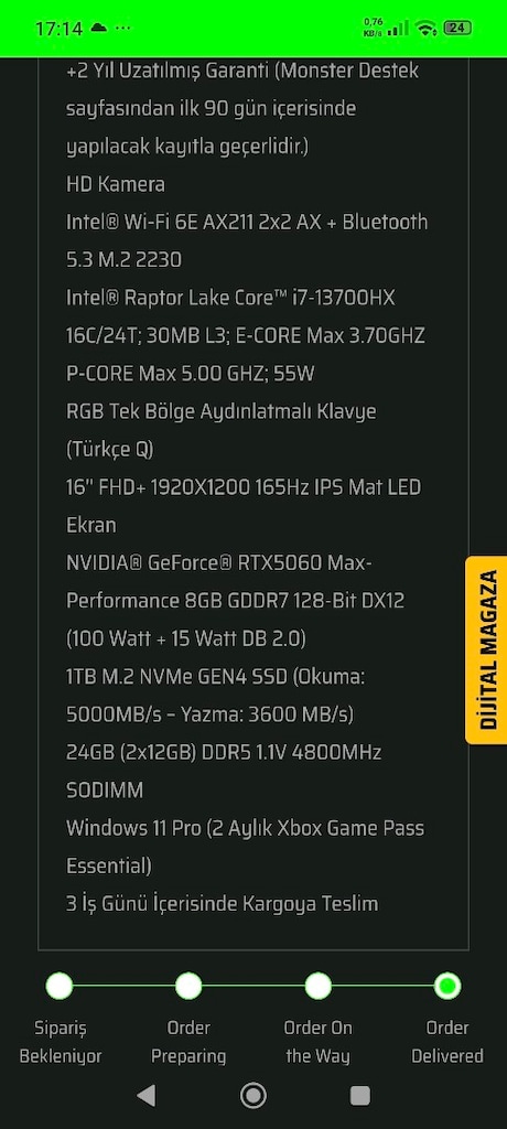 MONSTER tulpar t6.v3.10.6 oyuncu bilgisiyarı - 17