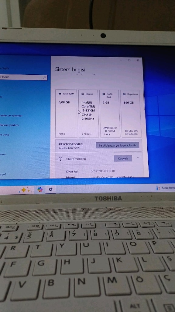 Toshiba i5 3.Nesil laptop - 12