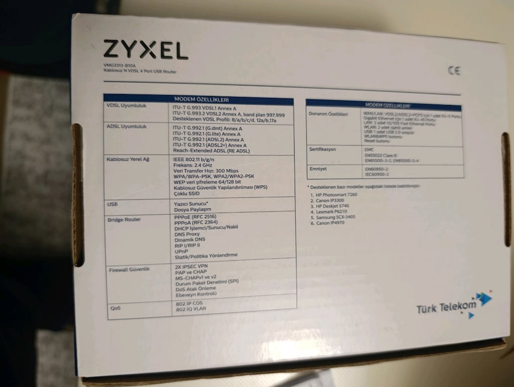 Türk Telekom ZYXEL VMG3313-B10A Kablosuz N VDSL 4Port USB Router - 3