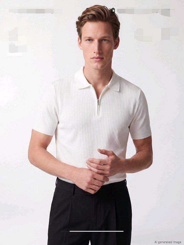 SOUTHBLUE dokulu fermuarlı Polo Yaka Tshirt - 2