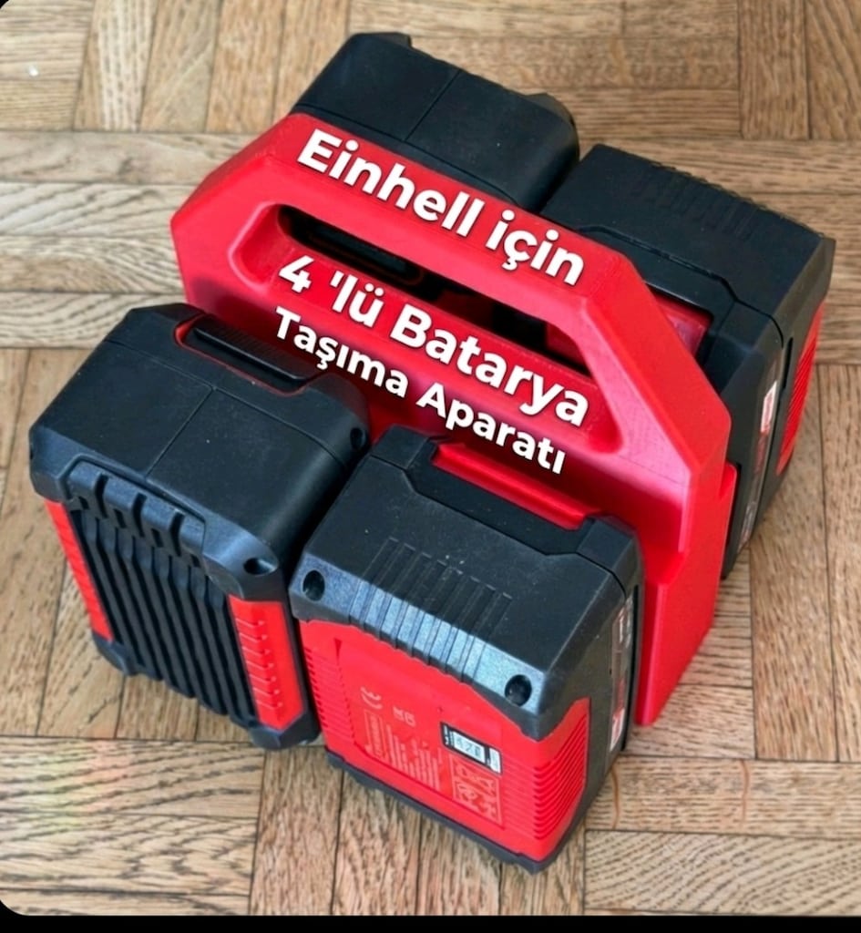 Einhell Uyumlu 4'lü Batarya Taşıma Aparatı ve Düzenleyici Stand