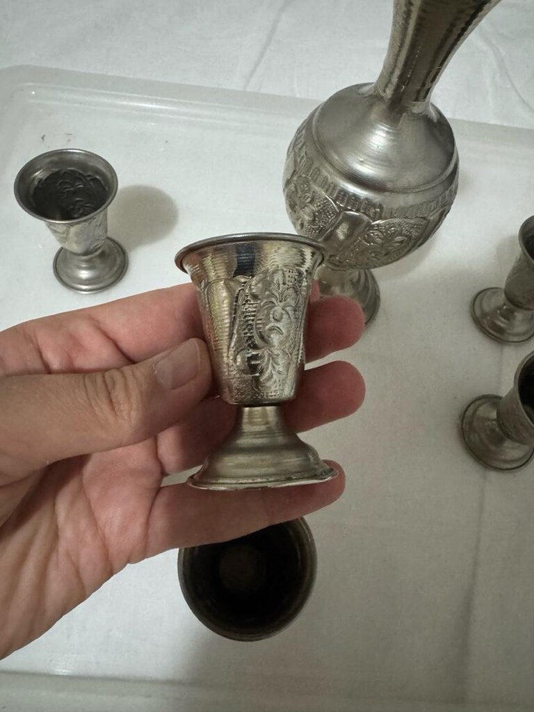 Vintage Gümüş Kaplama İkram Takımı (7 Parça) - 4