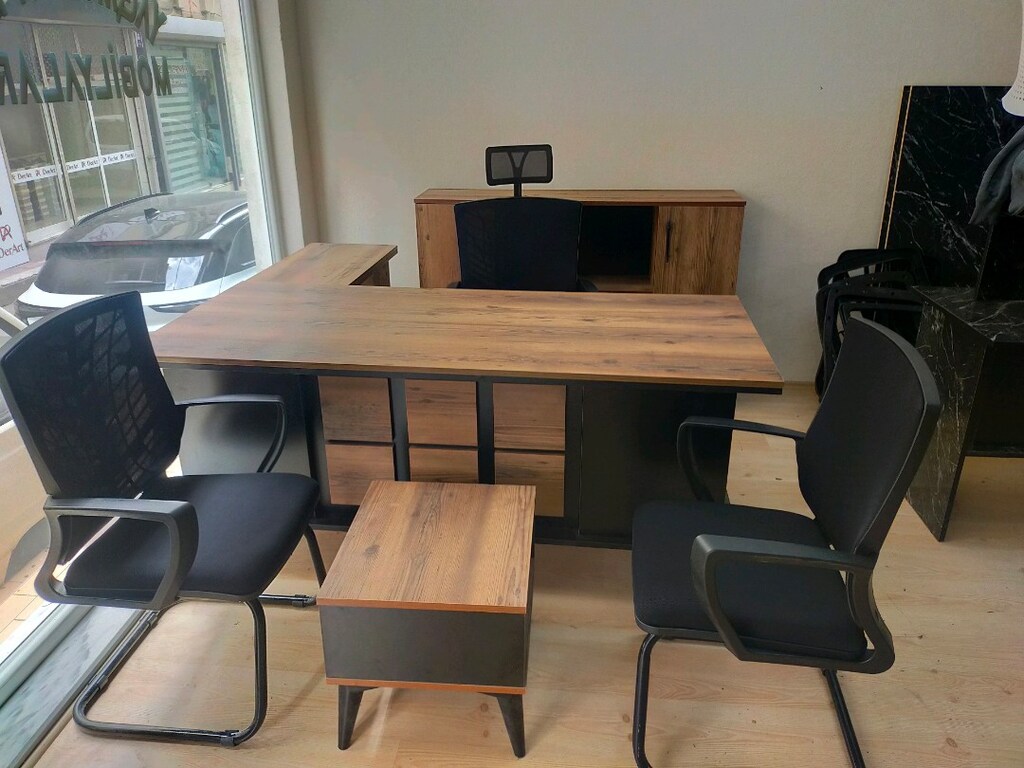 imalattan ofis masa takımı set halinde koltuklar dahildir 7 parca - 3