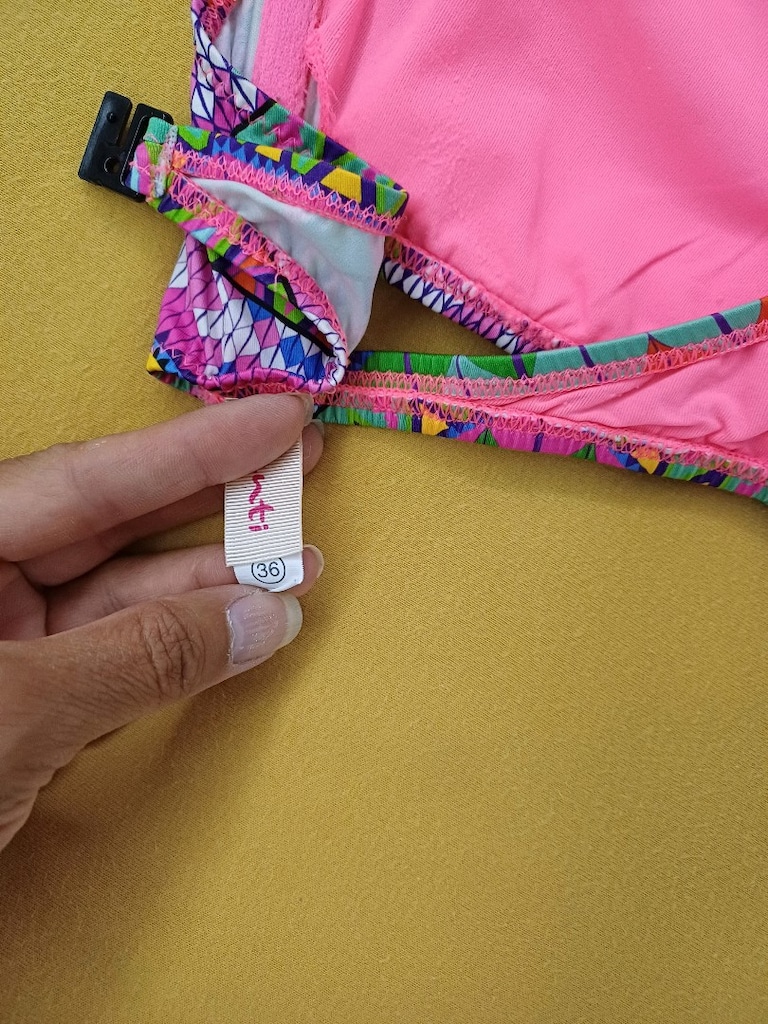 Renkli Geometrik Desenli Bikini Üstü - 5
