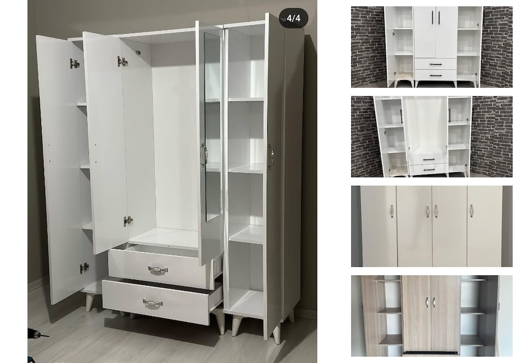4 kapaklı elbise dolabı lnxitamnrm - 3