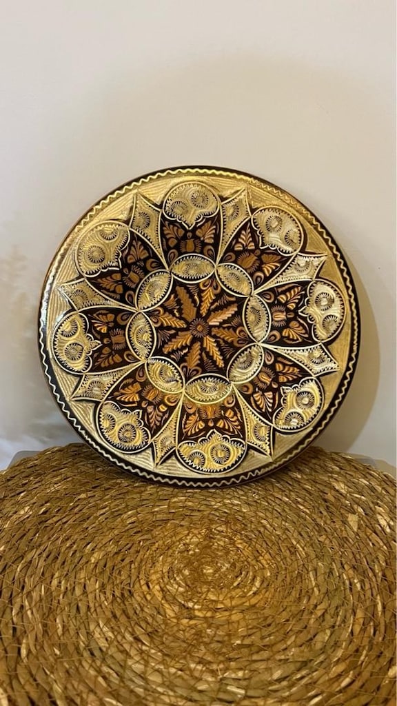 bakır işlemeli dekor tabak - 3