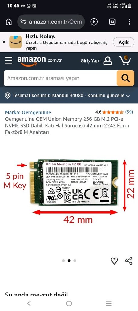 Union Memory AM610 M.2 256GB NVMe SSD - 5