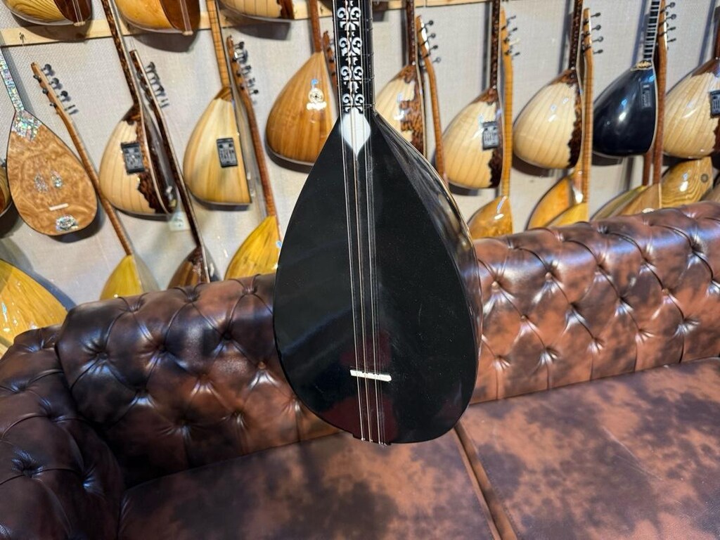 TAM PROFESYONEL 41 TEKNE SİYAH İNCİ UZUN SAP SAZ - 5