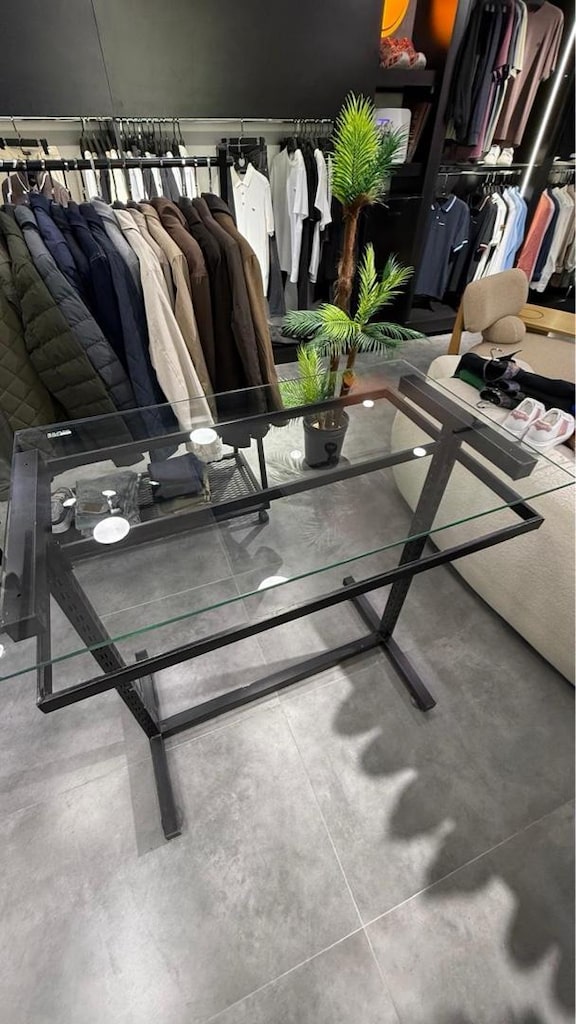 Cam Tablalı Metal Mağaza Teşhir Standı / Orta Reyon