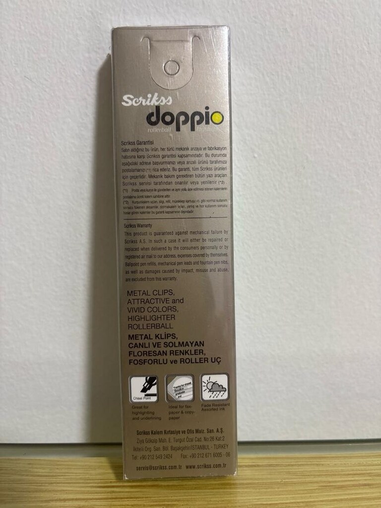 Scrikss Doppio Siyah Roller Sarı Fosforlu Kalem - 2