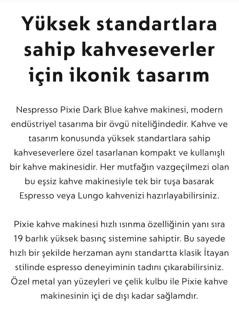 Nespresso Pixie Dark Blue Kahve Makinesi - 3
