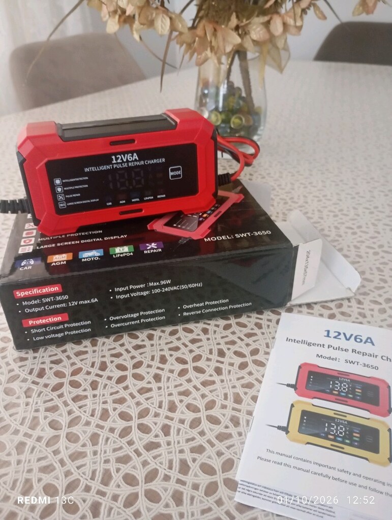 12V 6A LCD Otomatik Akü Şarj Cihazı - 3