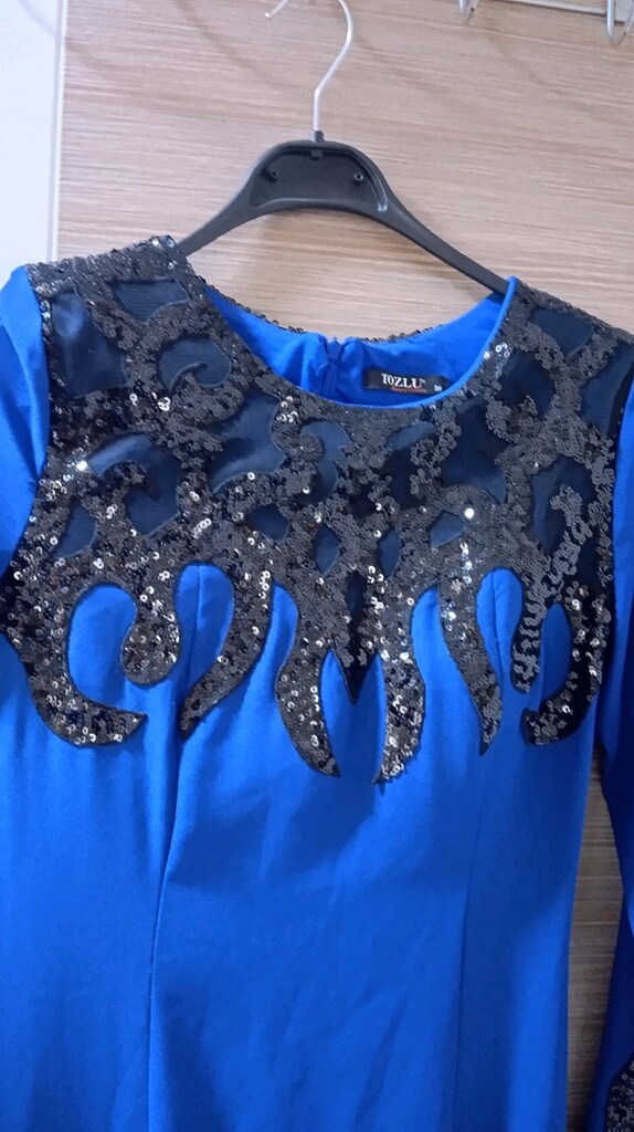 mavi abiye elbise - 3