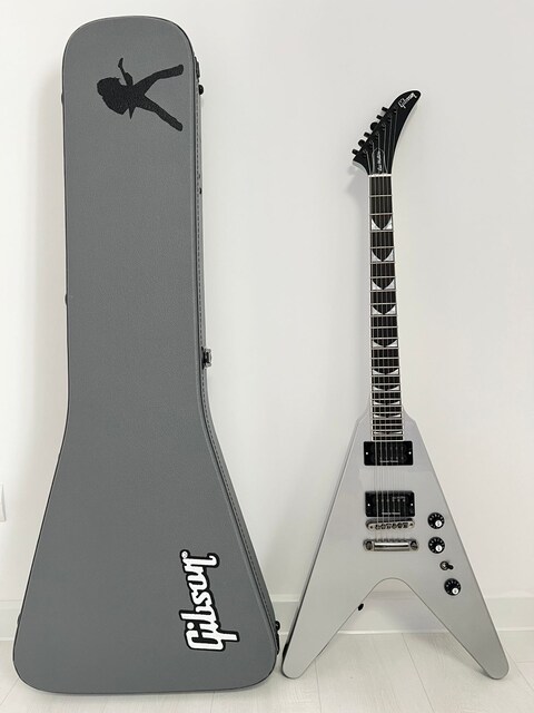 Gibson Dave Mustaine Flying V EXP Elektro Gitar Silver Metallic USA
