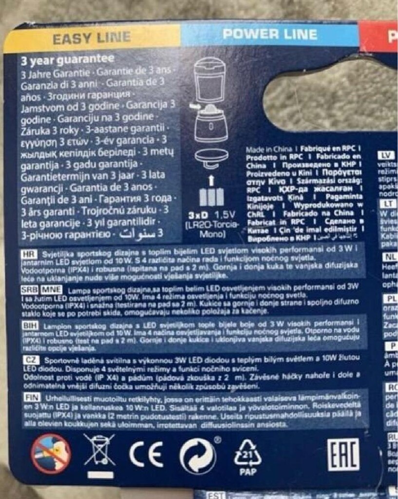 Varta kamp feneri LR20 3W led - 3