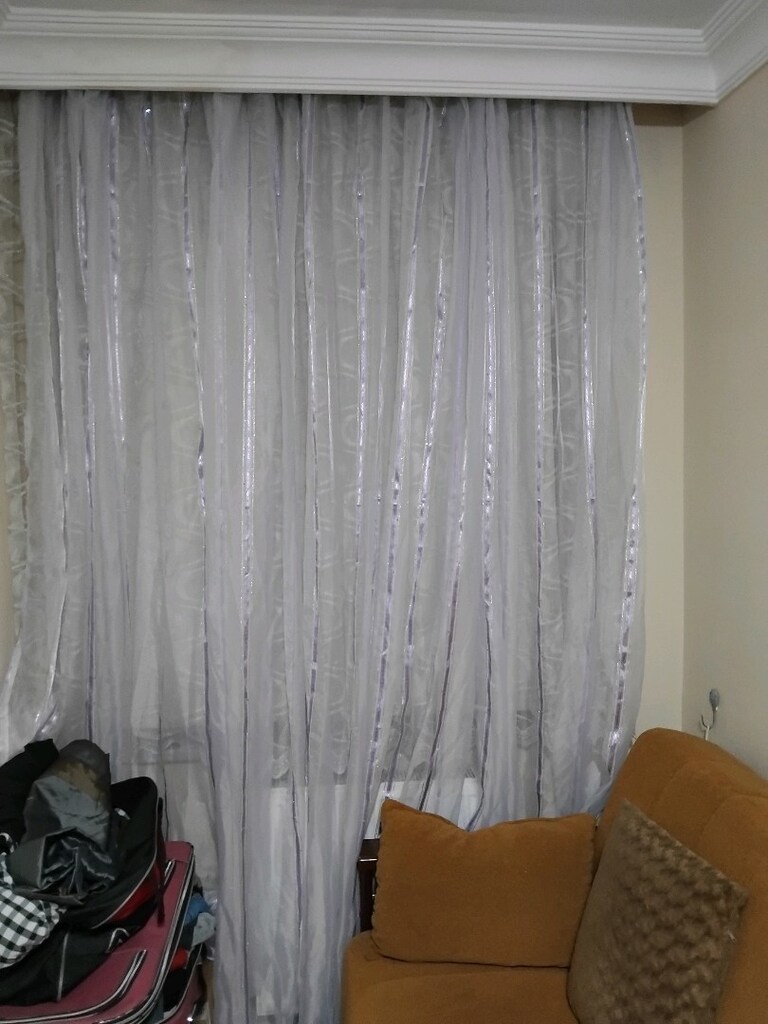 500/260 cm tül beyaz ,mor çizgili - 14