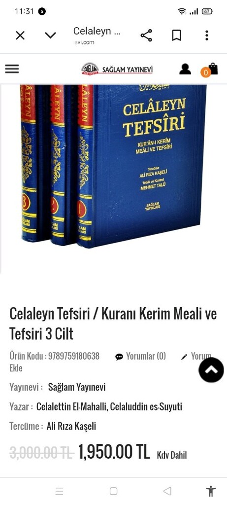 Dini kitap lar Celaleyn tefsiri Kur'an tefsiri - 5