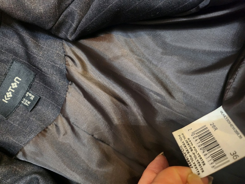 KOTON ÇİZGİLİ GRİ CEKET BLAZER — görsel 7/20