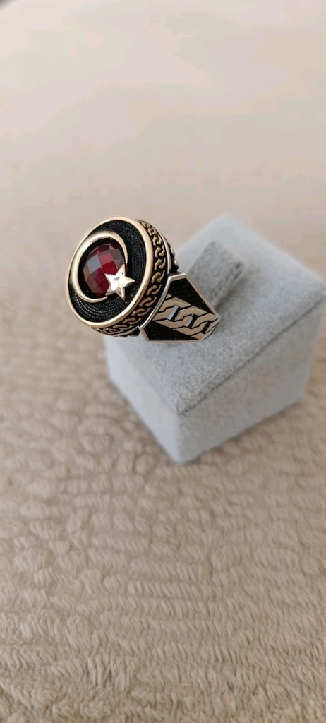 Zirkon Taşlı Ayyıldız 925 Ayar Gümüş Yüzük - 2