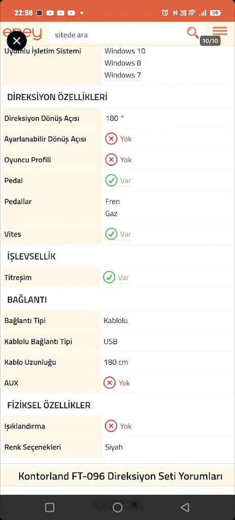 KONTORLAND FT-086 MODEL OYUN DİREKSİYON OYUN SETİ - 10