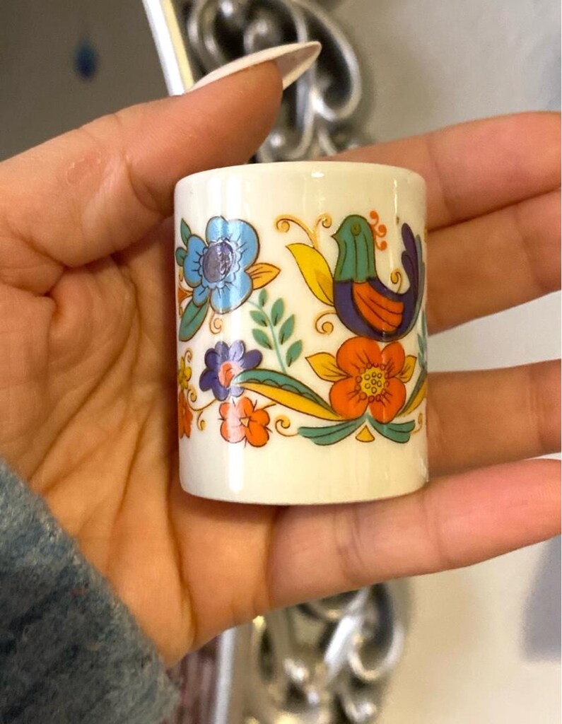 Vintage Alman El Boyama Porselen Mumluk - 7