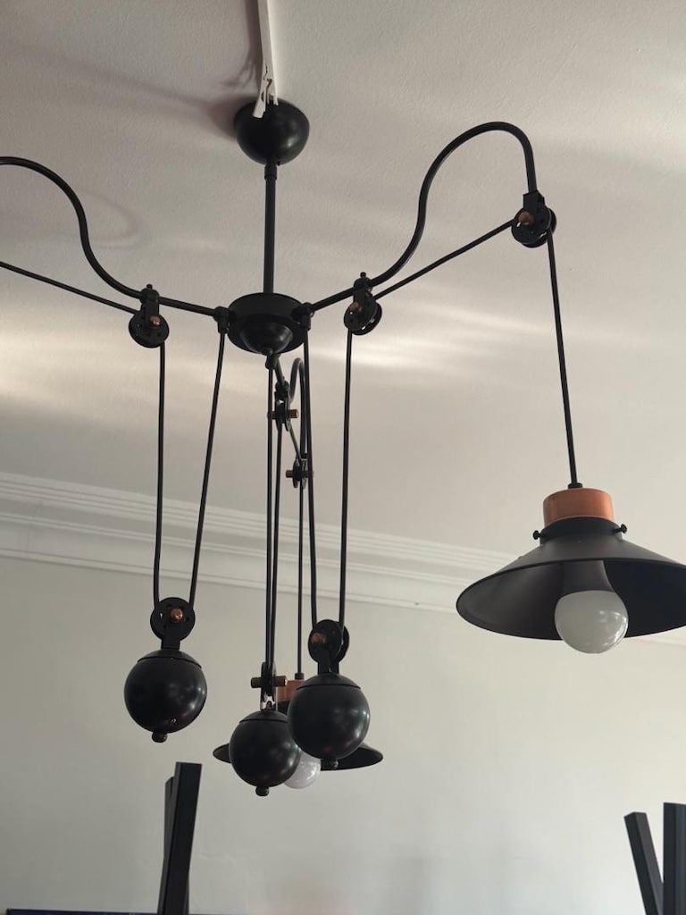 Endüstriyel Loft – 3’lü Makaralı Sarkıt Avize 2 tane 3 lü 2 tane aplik - 5
