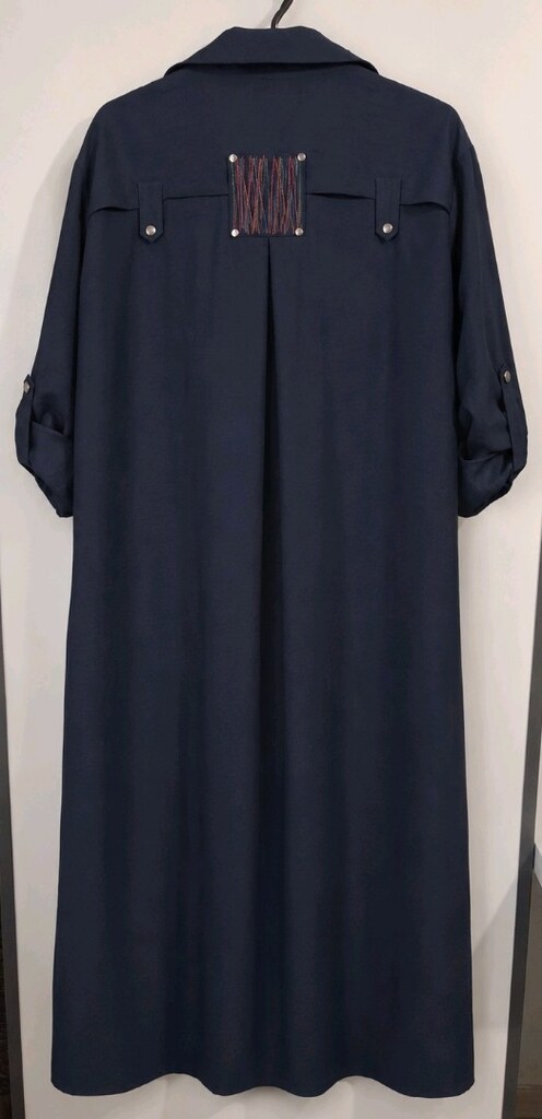 XL-XXL Lacivert Uzun Tunik & Geniş Paça Pantolon Takım Kadın Kombin - 6