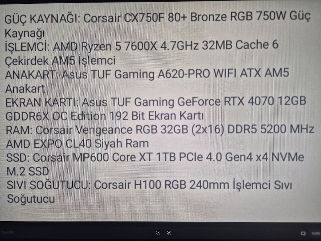 Asus tuf RTX 4070 - 8