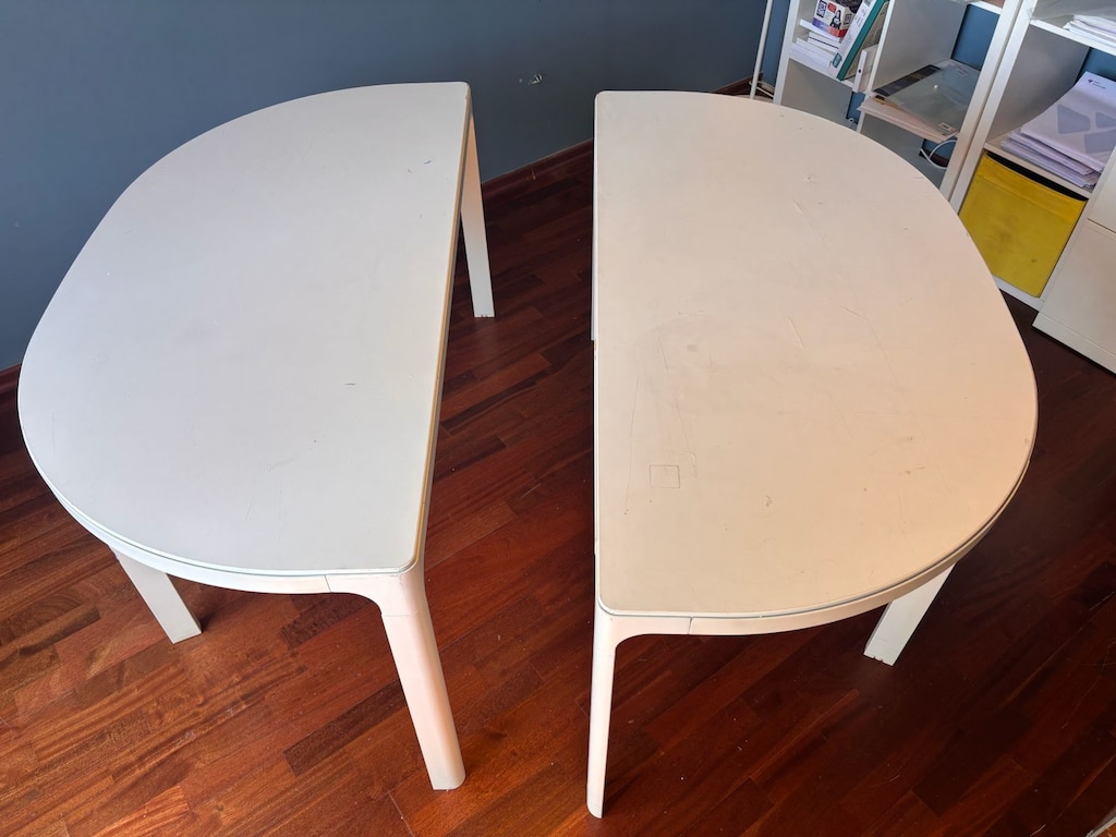 IKEA BEKANT Yarım Yuvarlak Masa (2 Adet) - 140 cm Yuvarlak Olur - 3