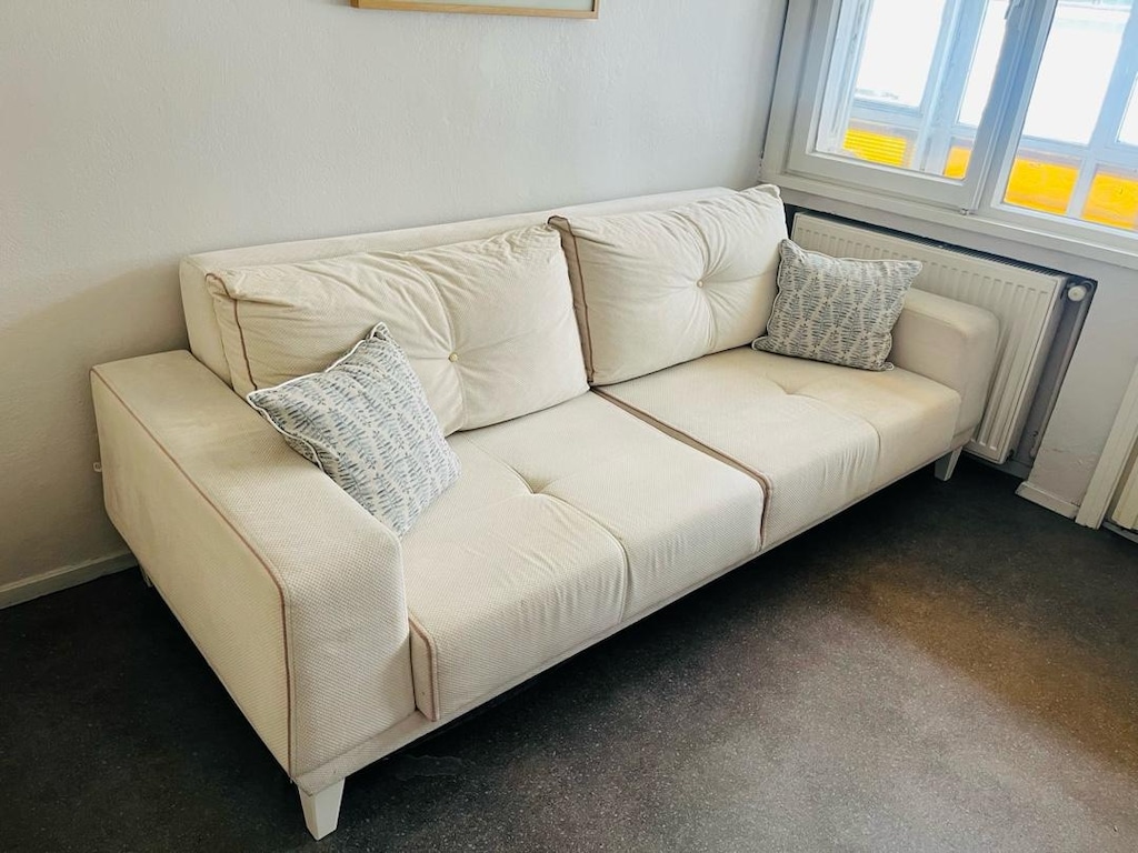 Modern 3 Kişilik Krem Renk Kanepe - 7