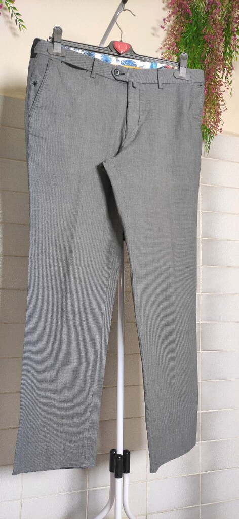 54 Beden Gri Regular Fit Pamuklu Pantolon - 4
