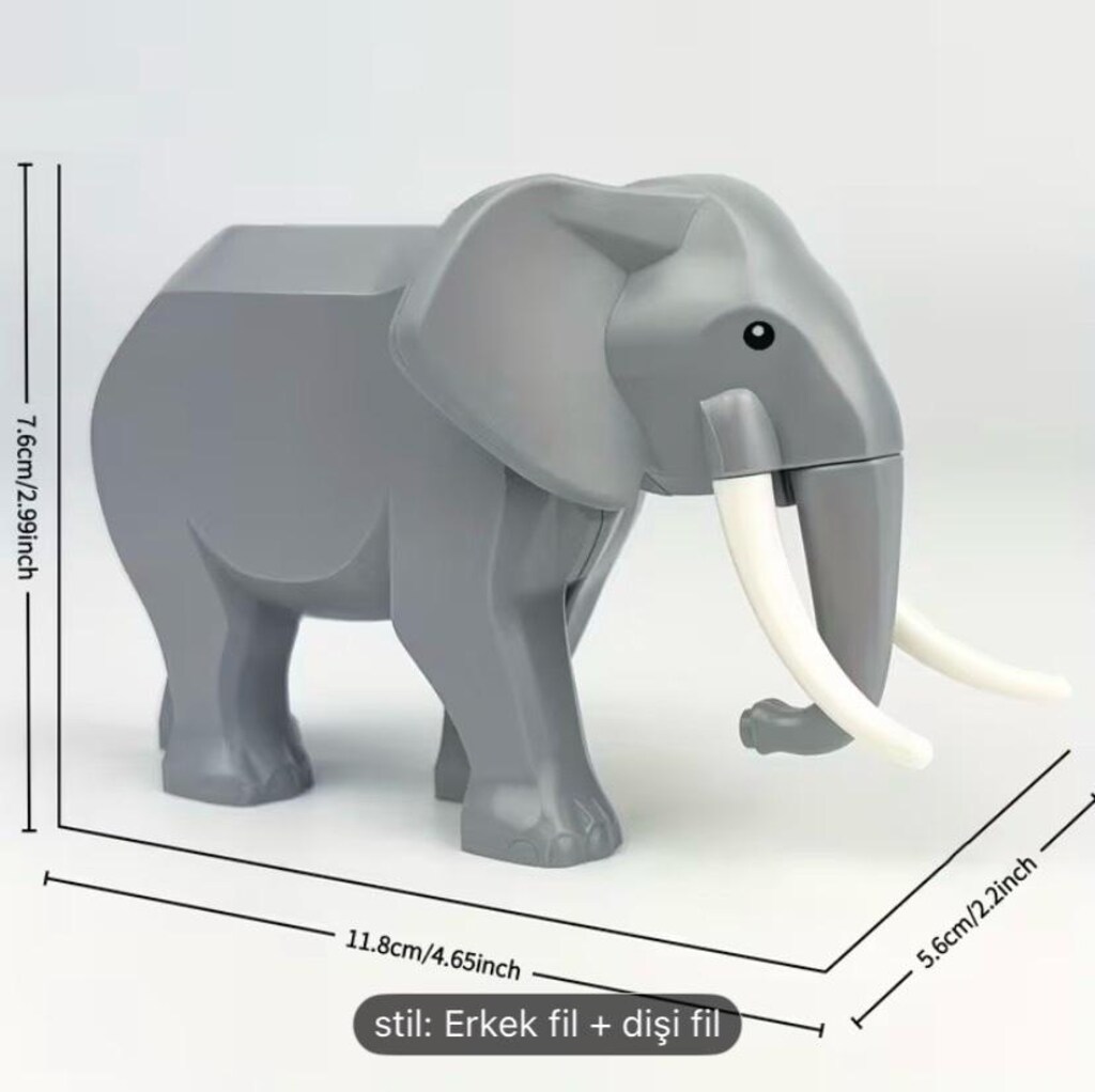 Lego erkek ve dişi fil figürleri - 5