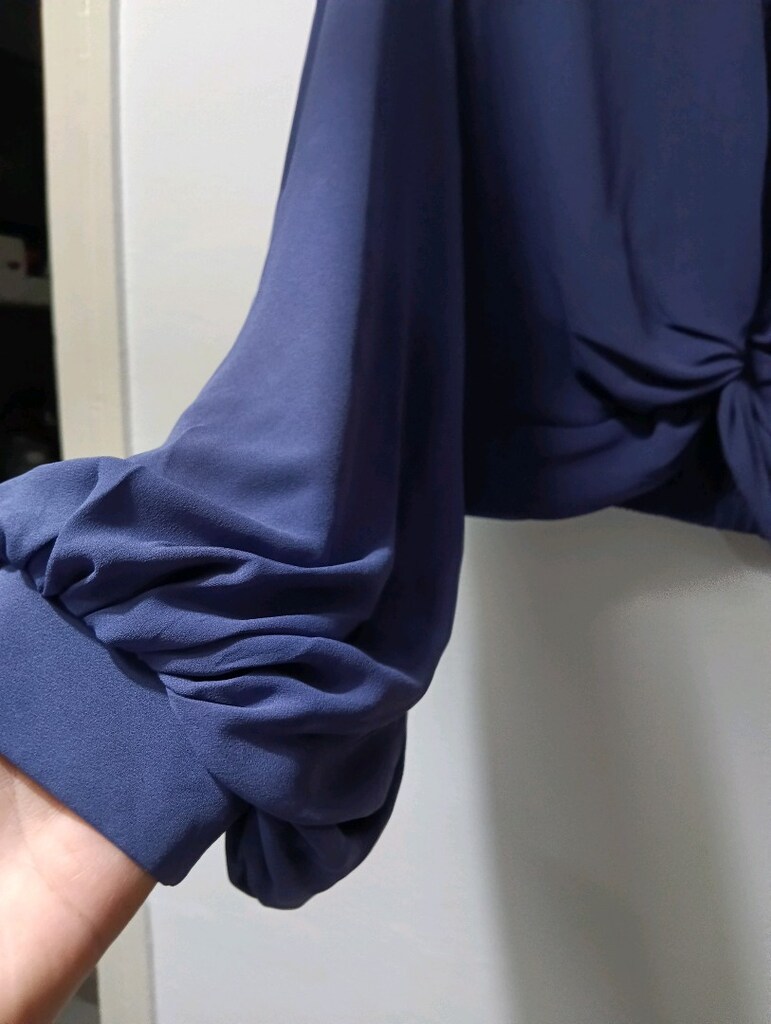 fransız tafta salaşkollu kısa bluz. m bed. kısa modeldir. yepyeni - 2