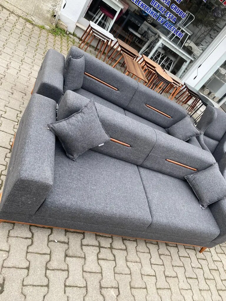 Sıfır kaliteli keten kumaştan oturma grubu - 4