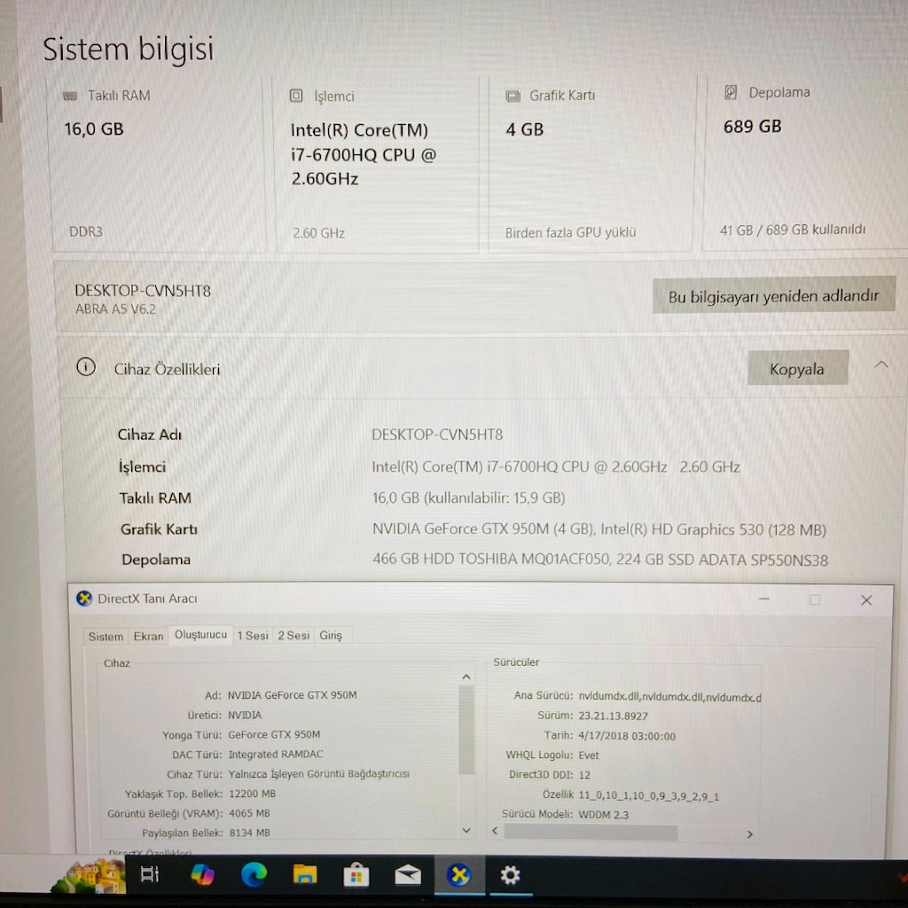 Monster Gaming laptop i7 6700HQ Nvidia Geforce GTX 950m Grafik kartı - 5