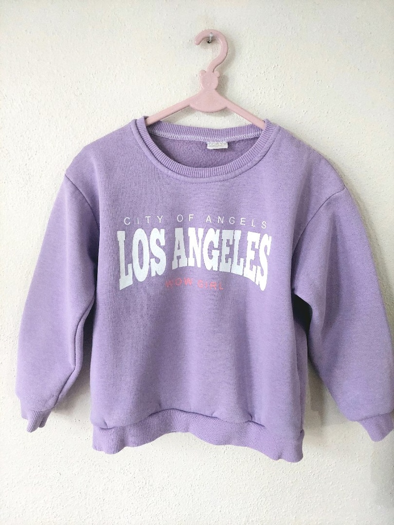 WOW yazı desen Lila sweat Eşofman Takımı - 4