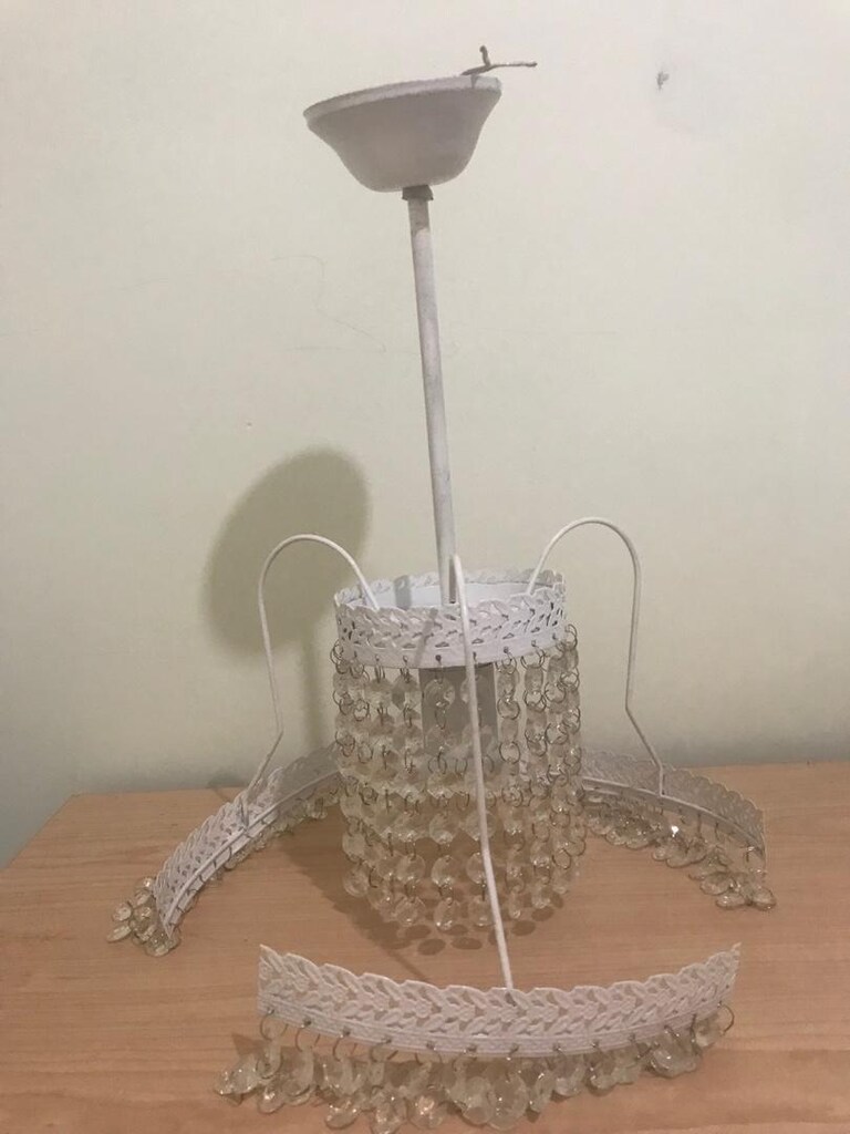 Sıfır Kristal Oktegon Taşlı Tekli Metal Avize - 2