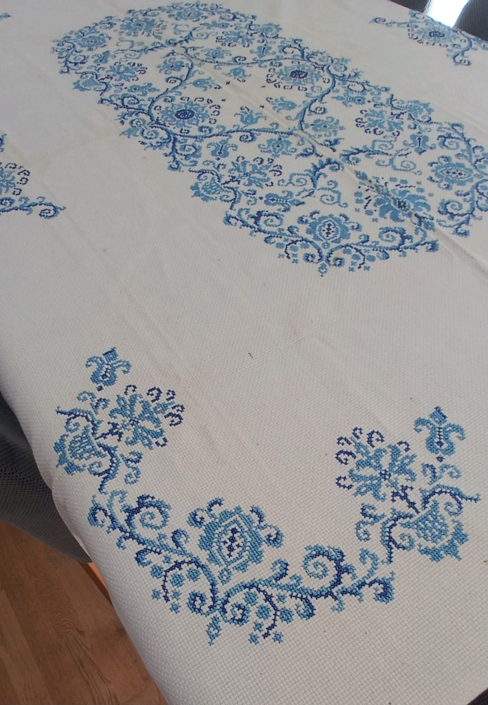 El işi dikdörtgen retro masa örtüsü - 2