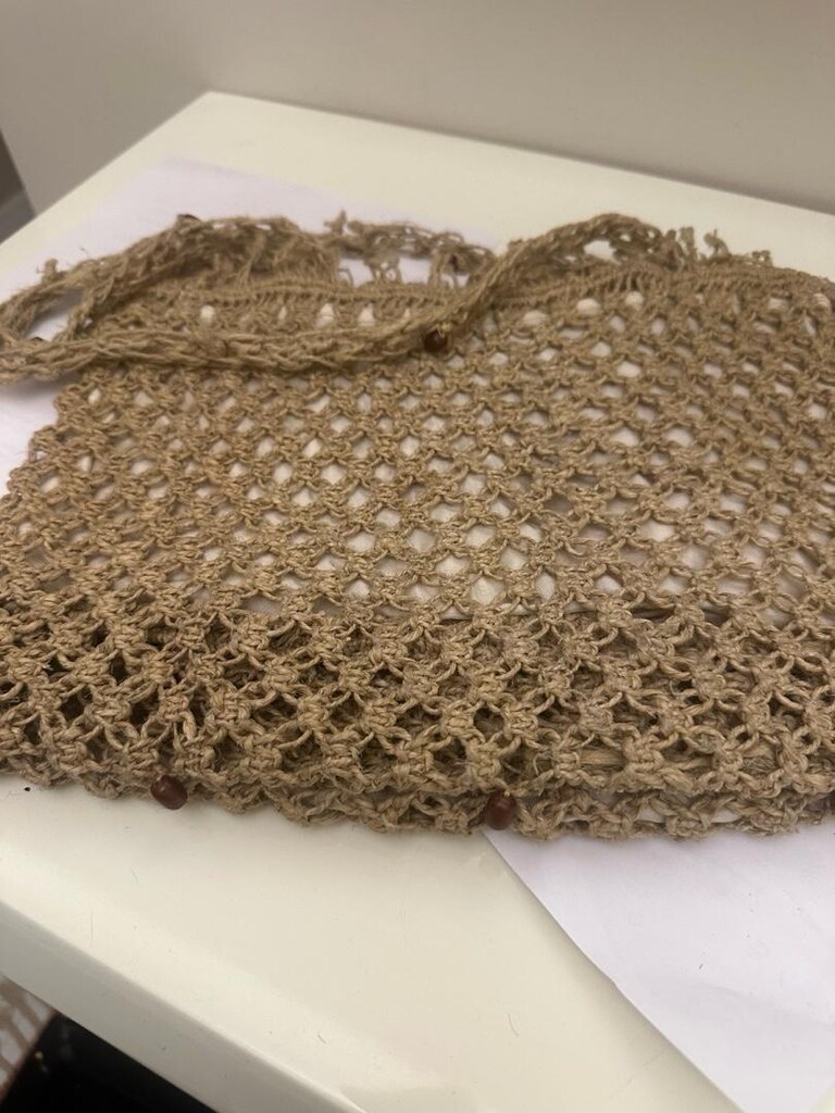 Çanta makrome 35 cm 25 cm içi astarlı fermuarlı el yapımı - 8