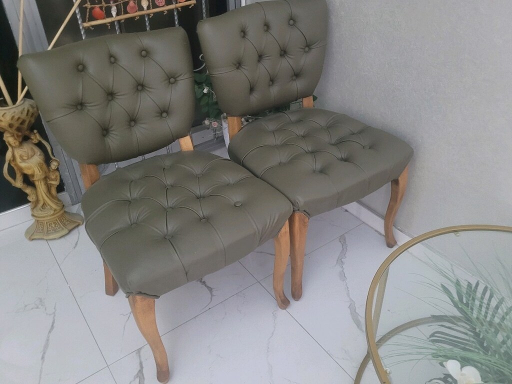 oturma grubu 2 berjer ve 2 deri sandalye - 2