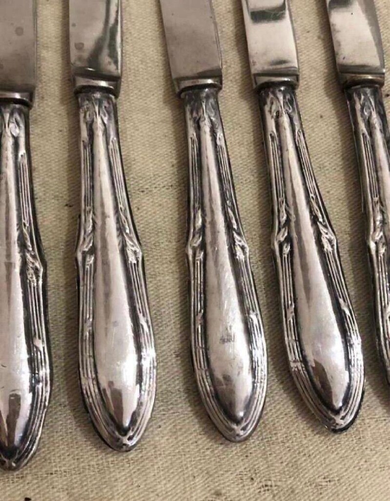 Gümüş saplı pasta servis takımı - 10