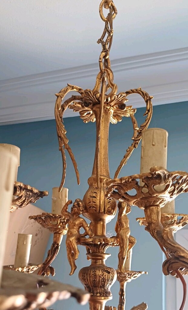 ANTIKA PİRİNÇ AVIZÉ 12 KOLLU ÇAP 80 cm - 3