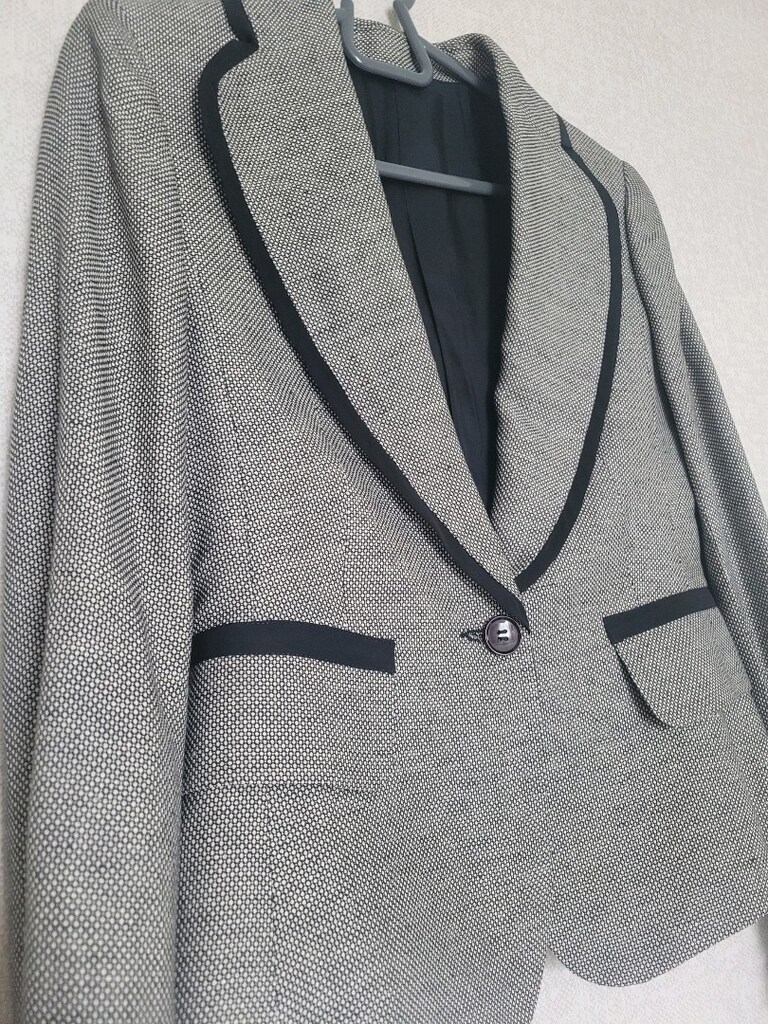 Gri Siyah 38 Beden Blazer Şık Ceket - 11
